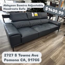 Abbyson Samira Adjustable Headrests Sofa