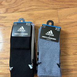 NWT Adidas men’s cushioned crew socks 6 pairs