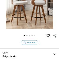 Barstools Set of 2,Counter Height Bar Stools for Kitchen Island,26.8 Inch Modern Upholstered Bar Chair, Swivel Counter Stools with Wood Back and Bambo