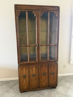 China/Display Cabinet. Great condition. Solid wood Dimensions H 79” x W 37” D15”