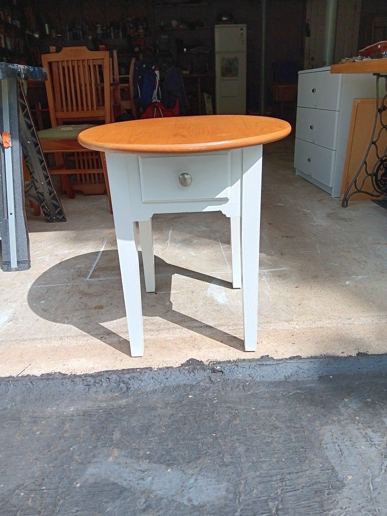 Refinished 1-Drawer Wood End Table