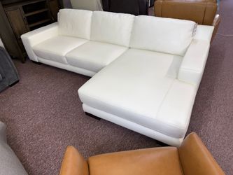 Furniture- Genuine top grain leather sectional sofa with a chaise- Darrium