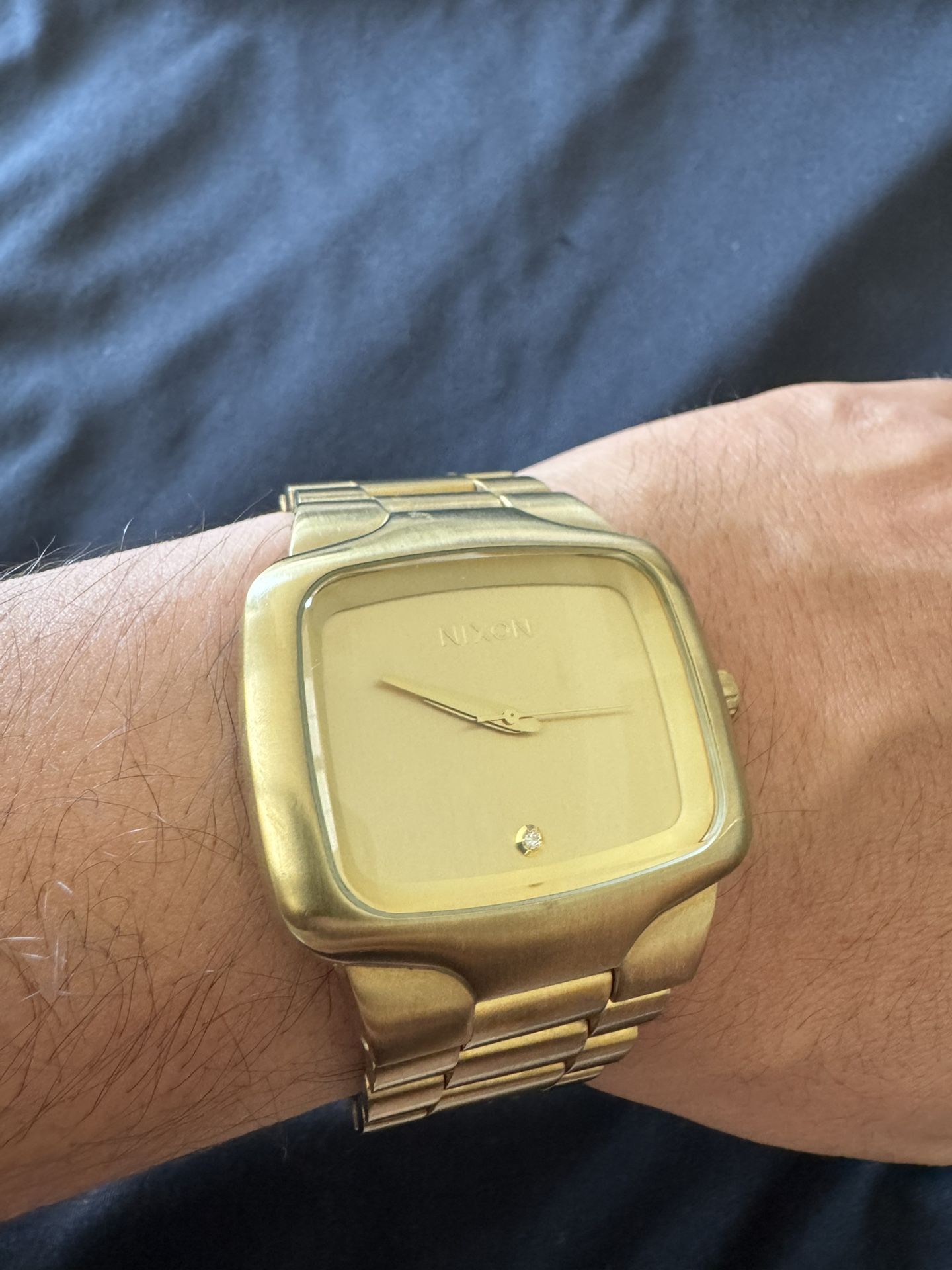 Nixon Men's Watch Nixon Player Gold Quartz Analog Watch Diamond