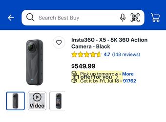 Insta360 - X5 - 8K 360 Action Camera - Black