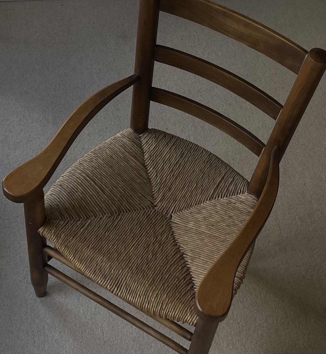 Vintage French Provincial Mid Century Wood Armchairs 