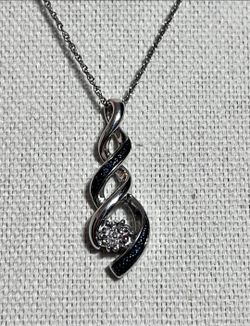 Blue crystal sterling silver infinity necklace $50 obo