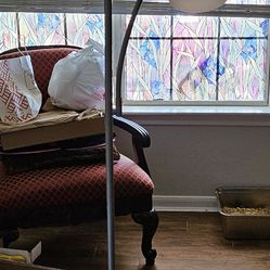 Tall Lamp w/ White Plastic Shades