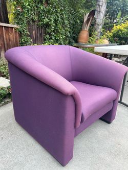Purple Upholstered Tub Lounge Chair