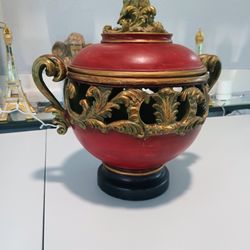 Sterling Industries Bird Finial Centerpiece - Louis XIV Style - Red & Gold