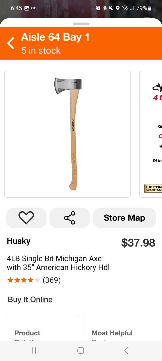 Axe With 35in Hdl