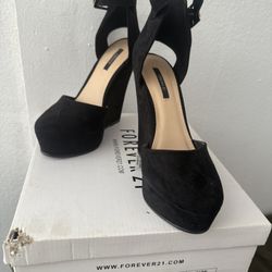 Zapatos Negro Suede Semi Nuevos