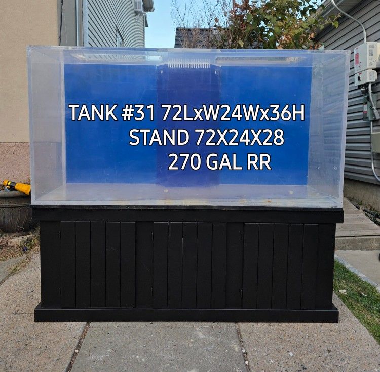 270 Gal Acrylic Reef Ready Single Overflow Fish Tank