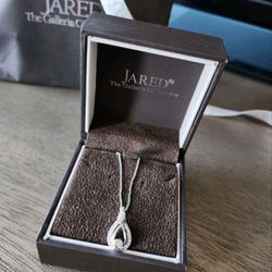 10k White Gold Teardrop Necklace With 1/3ct Diamonds From Jared Galleria