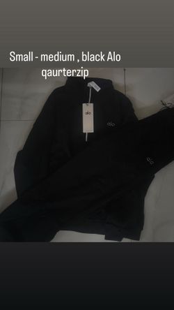 Black Alo qaurter zip full set  SMALL AND MEDIUM