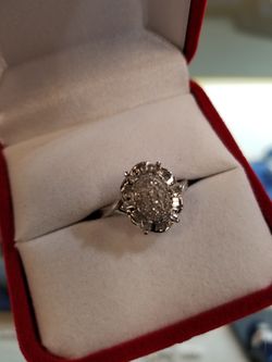 white gold 10k diamond ring..size 6 - 61/2