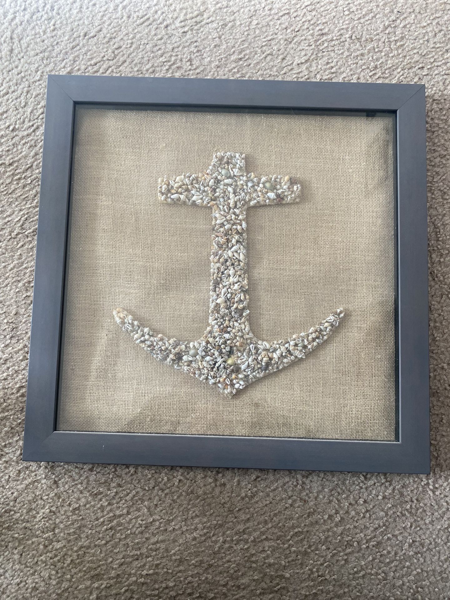 Home Decor Wall Sign Anchor Seashells
