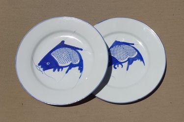 Koi Blue/White Dinner Plates