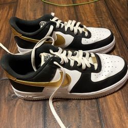 Nike Air Force White/black/gold Size 10