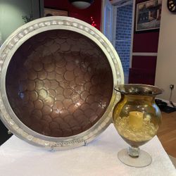 Decorative Mother Of Pearl Piece With Stand & Candle holder