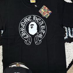 Bape / Chrome heart shirt L