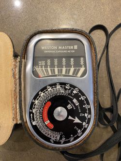 Vintage Weston Master III Model 737 Light Exposure Meter W/ Leather Case