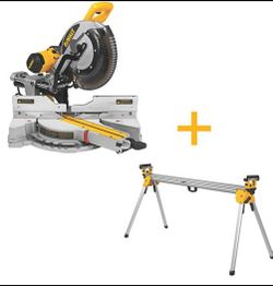 Dewalt 12-in 15-Amp Dual Bevel Sliding Miter Saw With stand