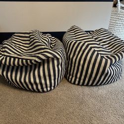 Striped poufs/ Ottoman/ Footstools 