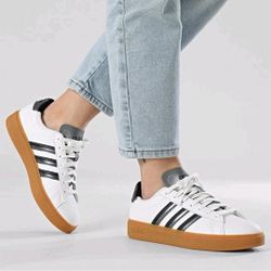 Adidas Grand Court 2.0 Women's Athletic Sneakers Size 6.5 White Academia Preppy