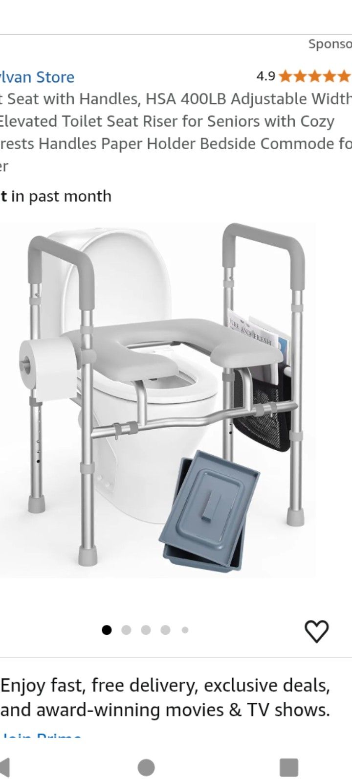 RAISED HIGH CHAIR COMMODE