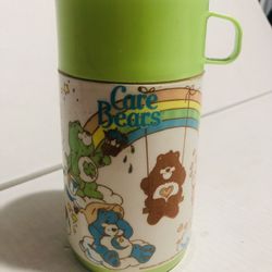 Vintage 1986 Green Care Bears Thermos Excellent Condition