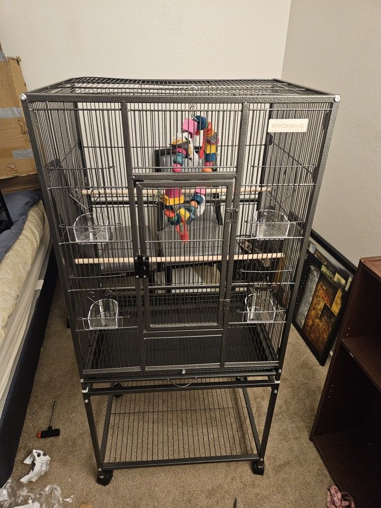 Large Bird Cage On Wheels