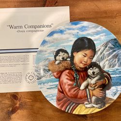 “Warm Companions” Collector’s Plate by Nori Peter “Children of the North Collection” 1989 Dominion China LTD. “New in box”