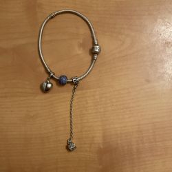 Pandora Bracelet With Three Charms In Good Condition $60