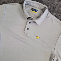 Jack Nicklaus L Polo Golf  Shirt Gray Short Sleeve Golden Bear Logo
