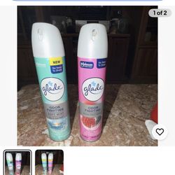 Glade Odor Eliminator Air Freshener Aerosol 2 Pack Sky & Sea Salt Bubbly Berry