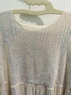 Sequin Gold/Cream Sequin Baby Doll Dress