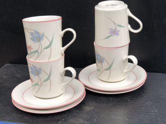 Bordeaux Sango Teacup and Saucer Floral Teacup and Saucer mMade n Japan