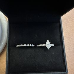 Brand New Marquise Engagement Ring and Wedding Band