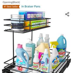 G-TING Pull Out Cabinet Organizer, Under Sink Slide Out Storage Shelf with 2 Tier Sliding Wire Drawer - 12.6W x 16.53D x 12.99H - Request at Least 13 
