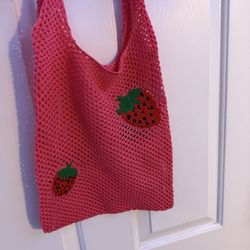 Strawberry Mesh Tote Bag