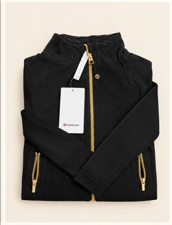 Lululemon Black Full-Zip Jacket with Gold Zippers