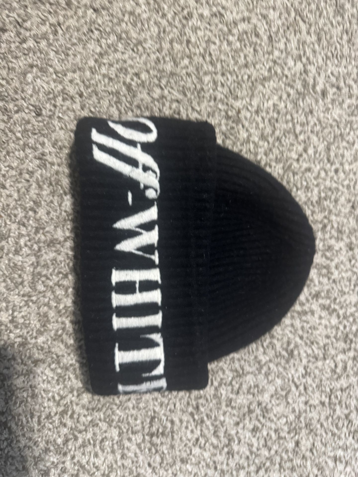 Off White Logo Ribbed Beanie