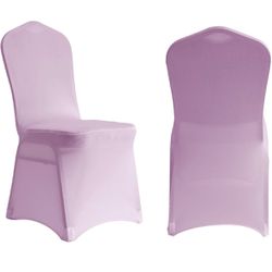 ManMengJi Lavender Chair Covers Spandex, Banquet Chair Covers 20 PCS, Stretch Dining Room Chair Slipcovers Universal Chair Protector for Wedding Anniv