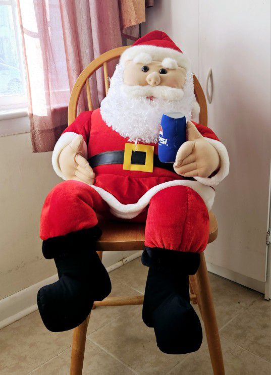 Vintage 3 Foot (36") Jumbo Santa Claus Holding A Pepsi Can Plushie Stuffed Animal Doll Toy Advertising Display. XL. Big, Large, Giant Plush.

Pre-owne