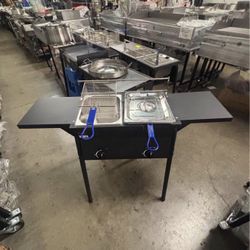 New Double Deep Fryer With. Hose And 2 Baskets 