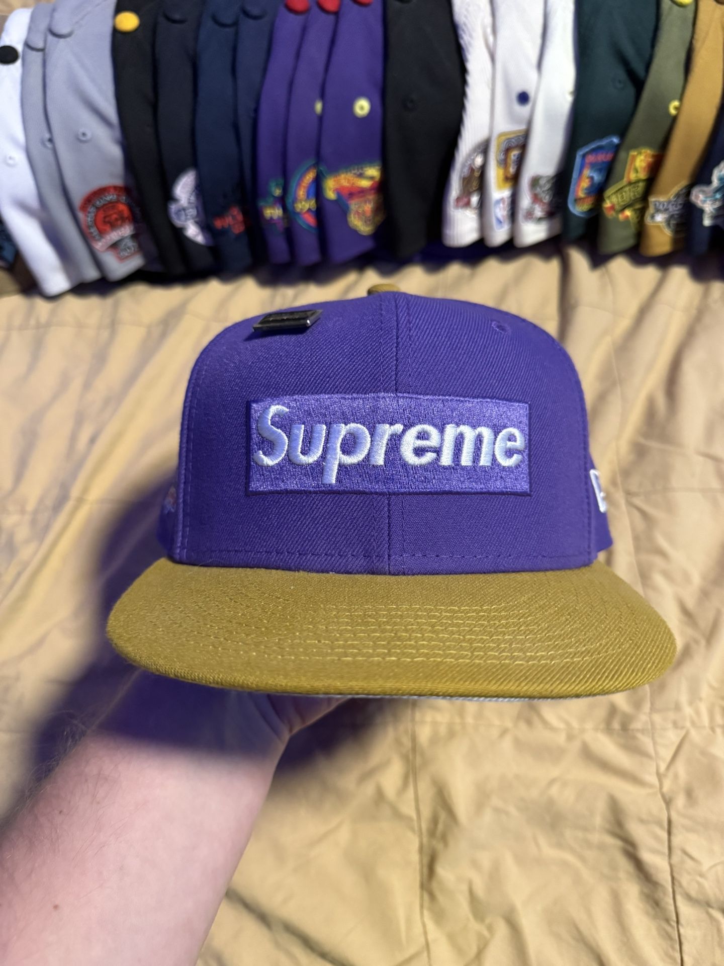 SUPREME 2 Tone Spring Training Box Logo Fitted Cap SS22 Size 7 1/2