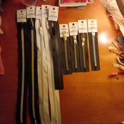 9 Brand New YKK ZIPPERS