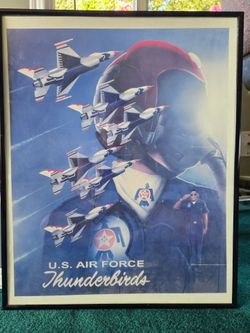 Framed US Air Force Thunderbirds recruitment poster