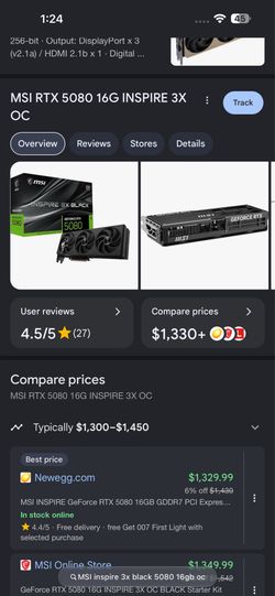 X2 5080 MSI inspire black