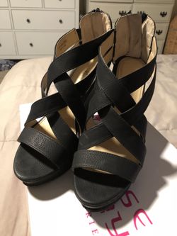 Black wedges size 10